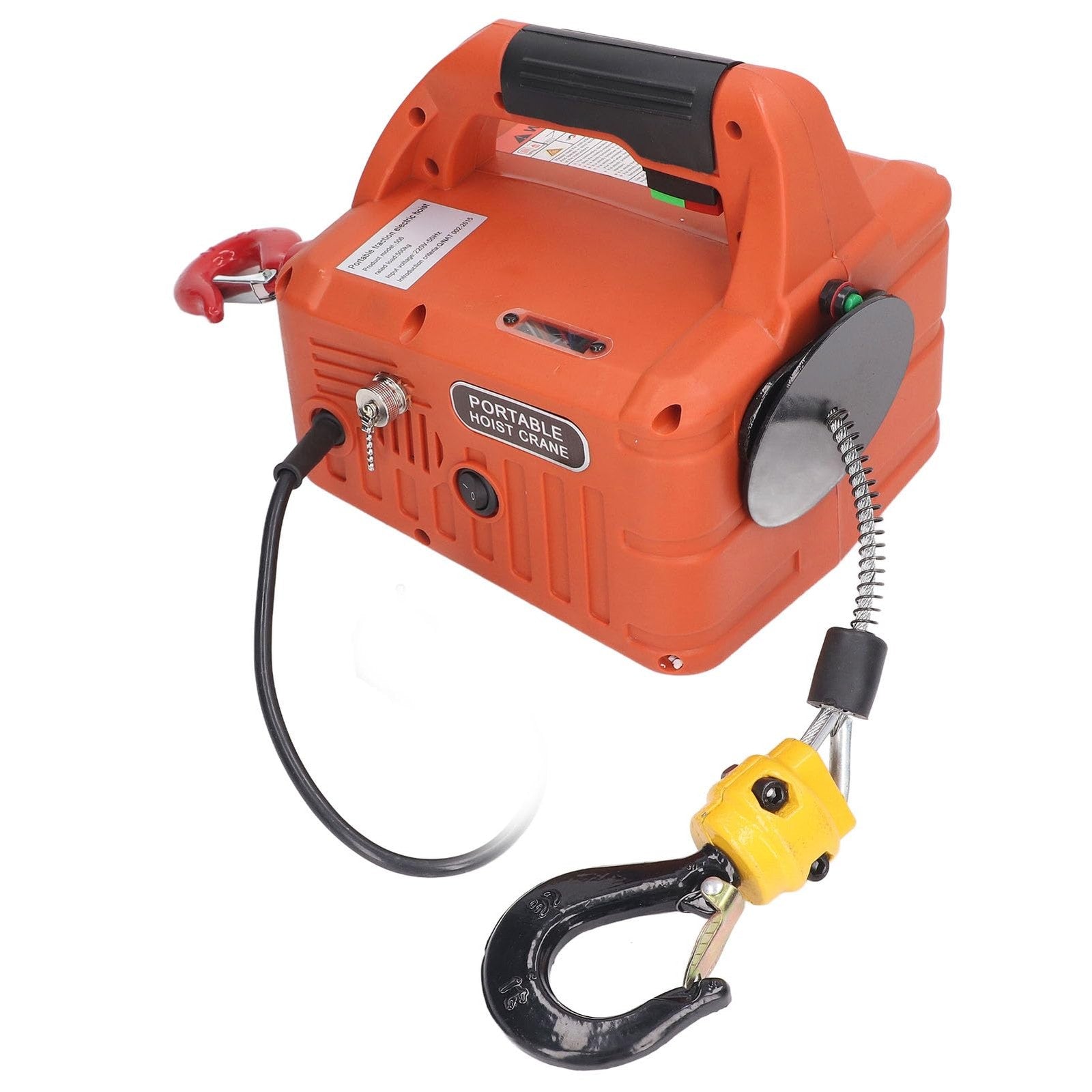 Heavy Duty Electric Winch 500KG 1500W Remote Control Portable Lift Crane 7.6M UK