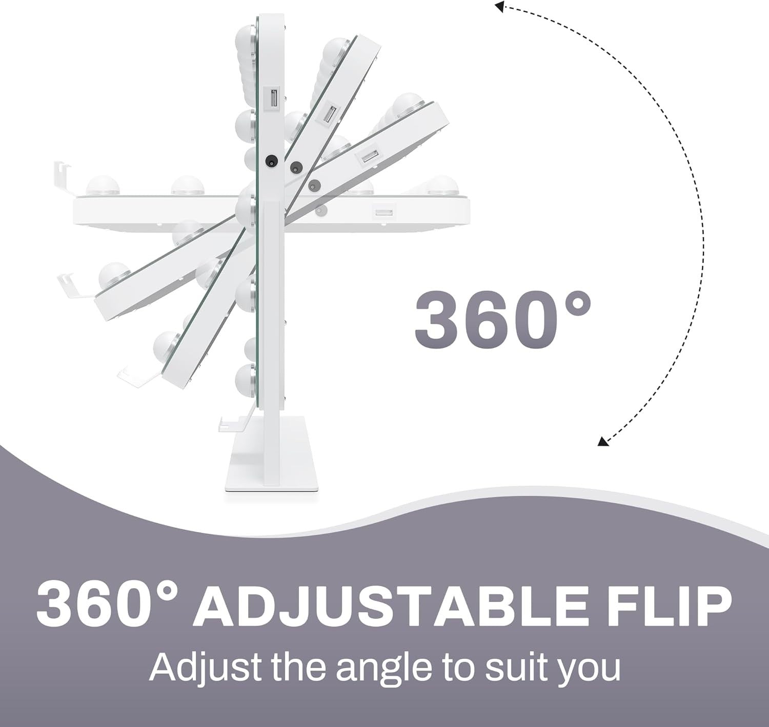 Hollywood Vanity Mirror LED Dimmable Touch Control 50x47cm Makeup Light