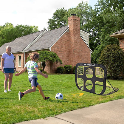 Football Goal Pop Up Kids 2-in-1 120x80x80cm Target Net Carry Bag Indoor Outdoor