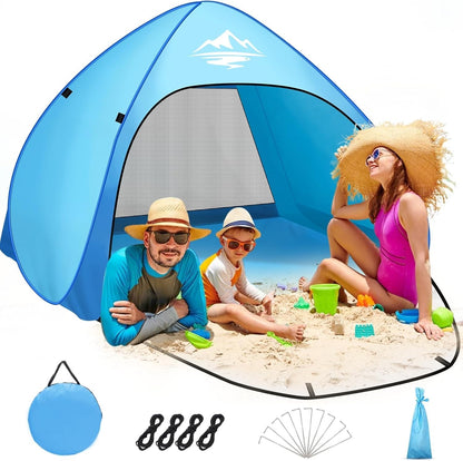Beach Tent Sun Shelter Pop Up UV Protection Automatic Instant Lightweight 3-4P
