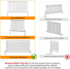 Tall White MDF Radiator Cover 100cm Internal Height Slatted Cabinet Shelf