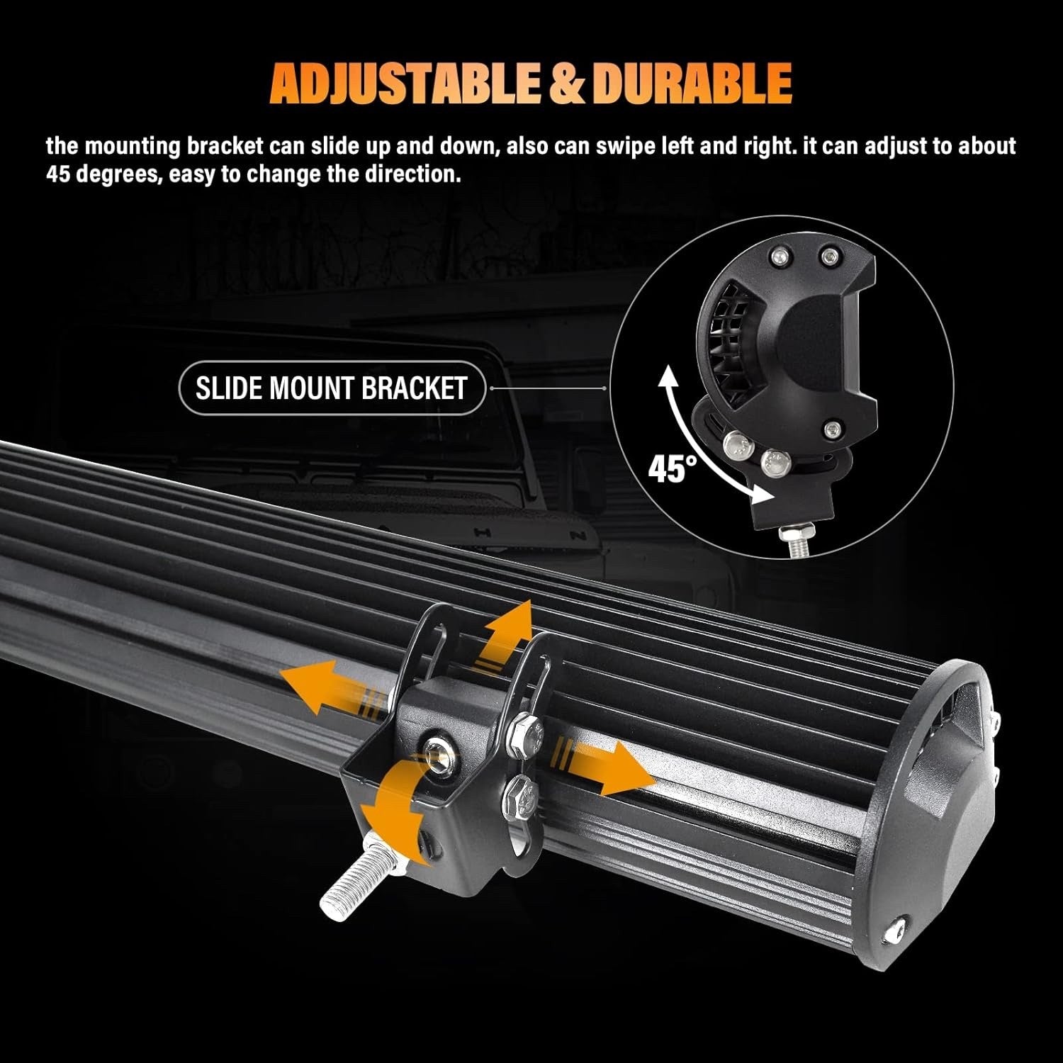 SKYWORLD 44" 288W LED Work Light Bar Spot Flood Combo 12V/24V Waterproof 6000K