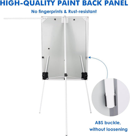 Magnetic Flip Chart Whiteboard Stand 100x70cm Adjustable Portable Easel Board