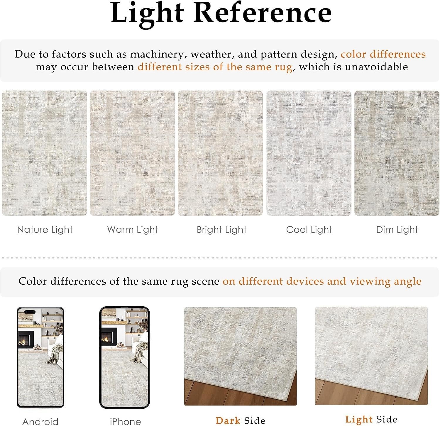 Large Area Rug Carpet 200x300cm Washable Non Slip Beige Abstract Living Room