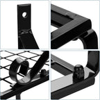 Wall Mounted Pot Pan Rack 45cm Kitchen Shelf Utensil Holder Black Steel