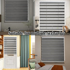 Zebra Roller Blind 80x150cm Day Night Blackout Window Shade Grey