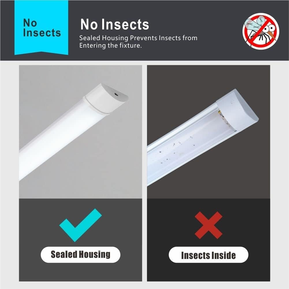 4FT 46in LED Batten Light 34W 3750LM 3CCT Garage Workshop Ceiling Tube