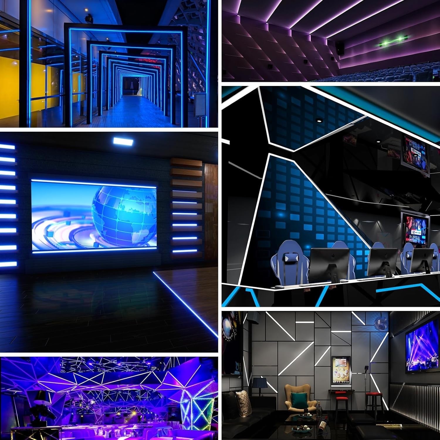 6x1m LED Aluminum Channel U Shape Diffuser Strip Cover Mount Clips Kit