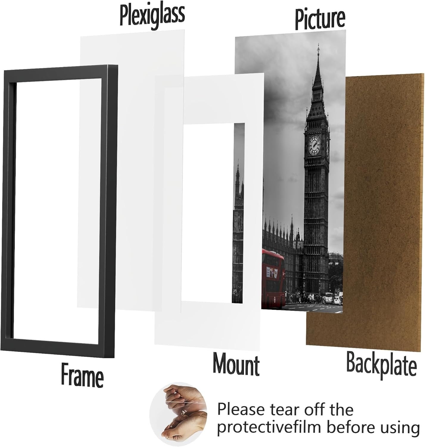 A1 Black Picture Frame 4 Pack Wall Mount Fits 59.4x84.1cm Poster Print
