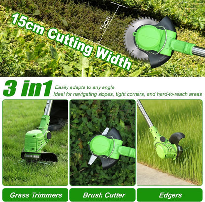 Cordless Strimmer Grass Trimmer 21V Battery Garden Cutter 2 Batteries Blades