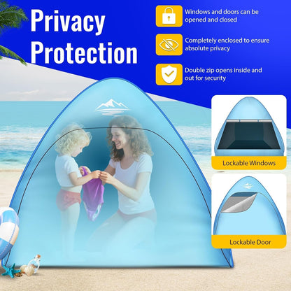 Beach Tent Sun Shelter Pop Up UV Protection Automatic Instant Lightweight 3-4P