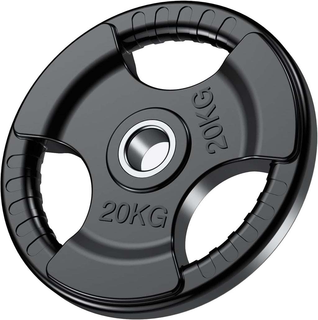 PhysKcal Olympic Weight Plates with Rubber Finish 2’’ Opening and Tri-Grips 20kg