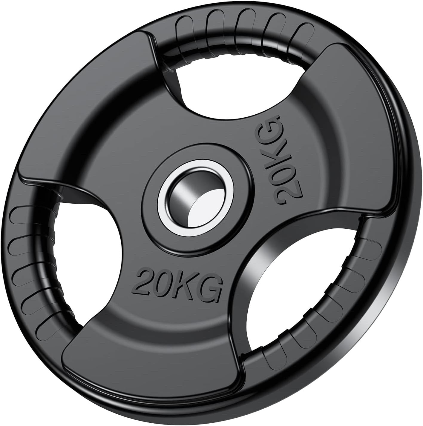 PhysKcal Olympic Weight Plates with Rubber Finish 2’’ Opening and Tri-Grips 20kg