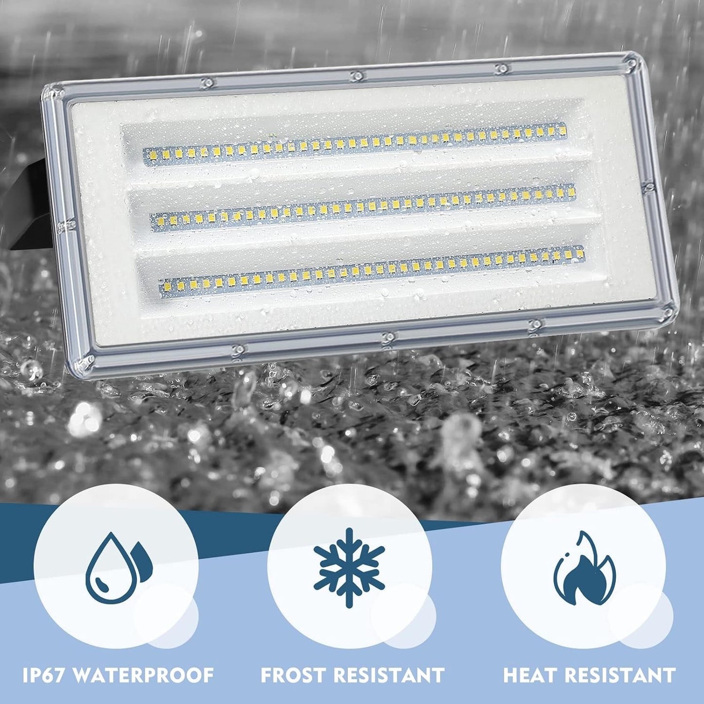LED Flood Lights Outdoor 400W 40000LM IP67 Waterproof 6500K Security 2 Pack