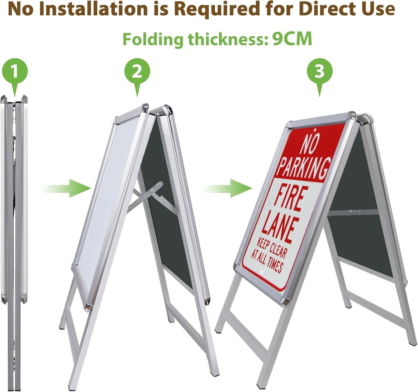 A1 Pavement Sign Board Double Sided Aluminium Snap Frame Poster Display Stand