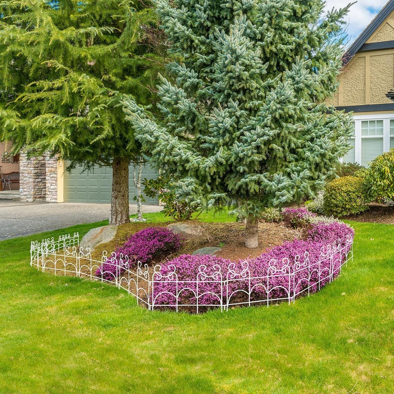 5.5m Metal Garden Edging Fence Rustproof Border 10 Pack 33cm High