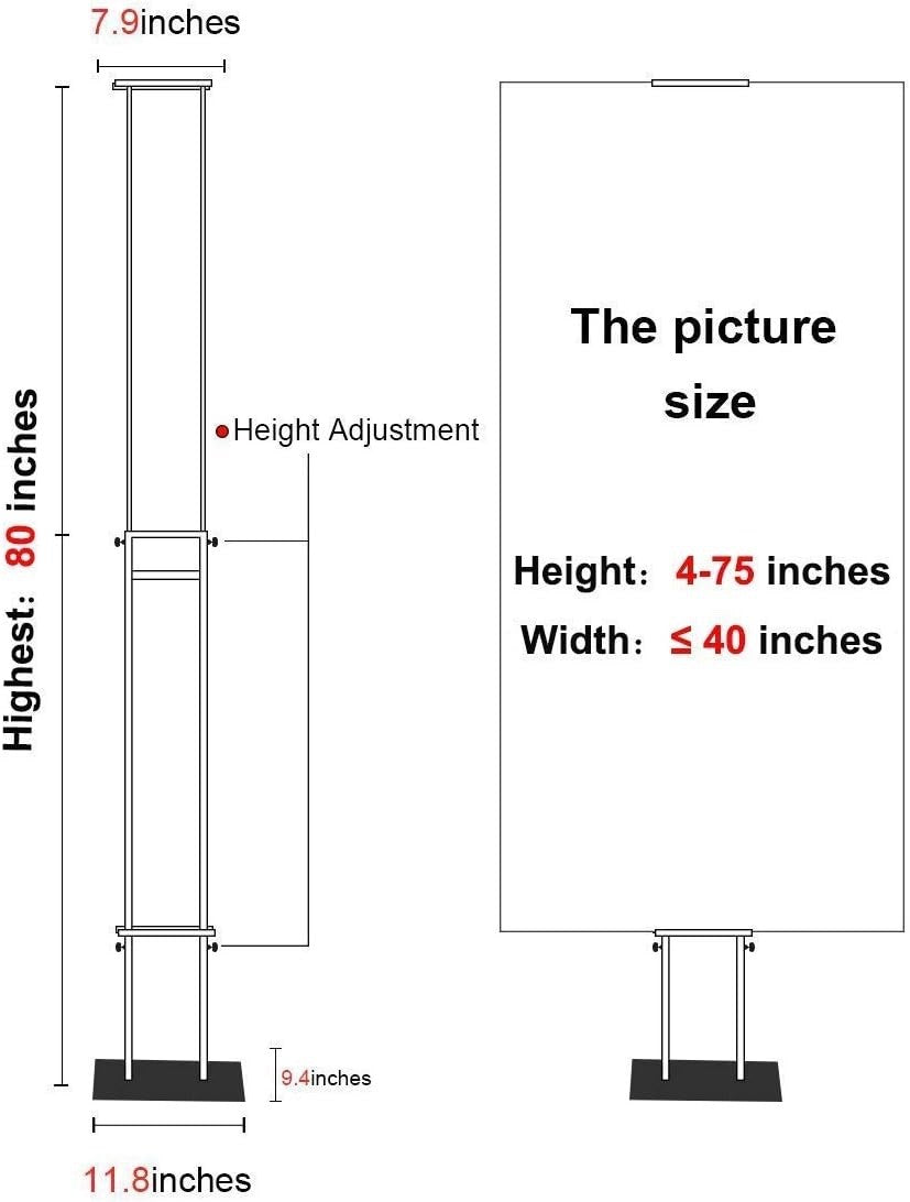 VAIIGO Double Sided Poster Stand Adjustable Floor Sign Holder Up to 203cm