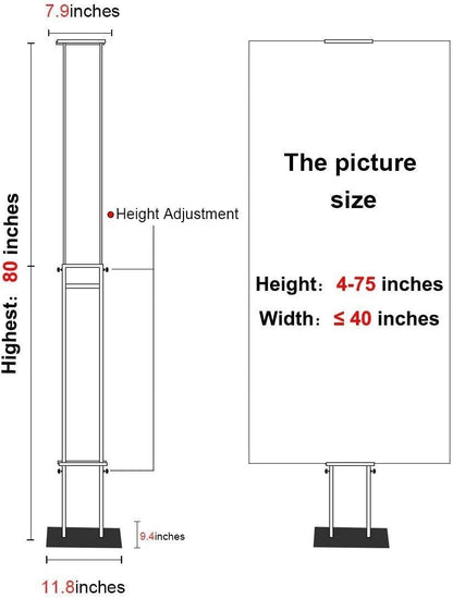 VAIIGO Double Sided Poster Stand Adjustable Floor Sign Holder Up to 203cm
