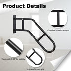 Outdoor Handrail 1-3 Steps Wall Mount Stair Rail Safety Support Black