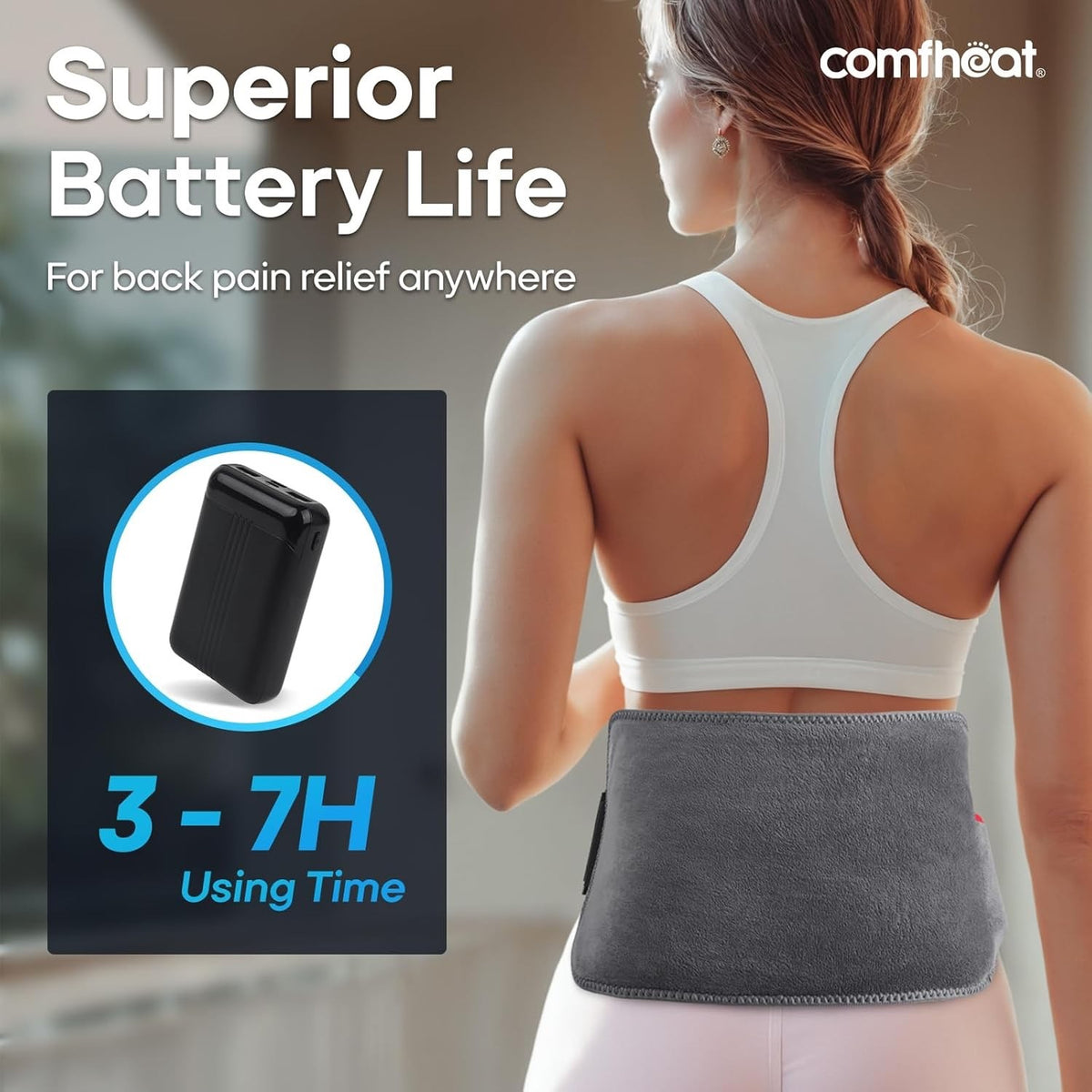 Heated Wrap Neck Back Shoulder Pad Massage Heat Therapy Cordless USB Support