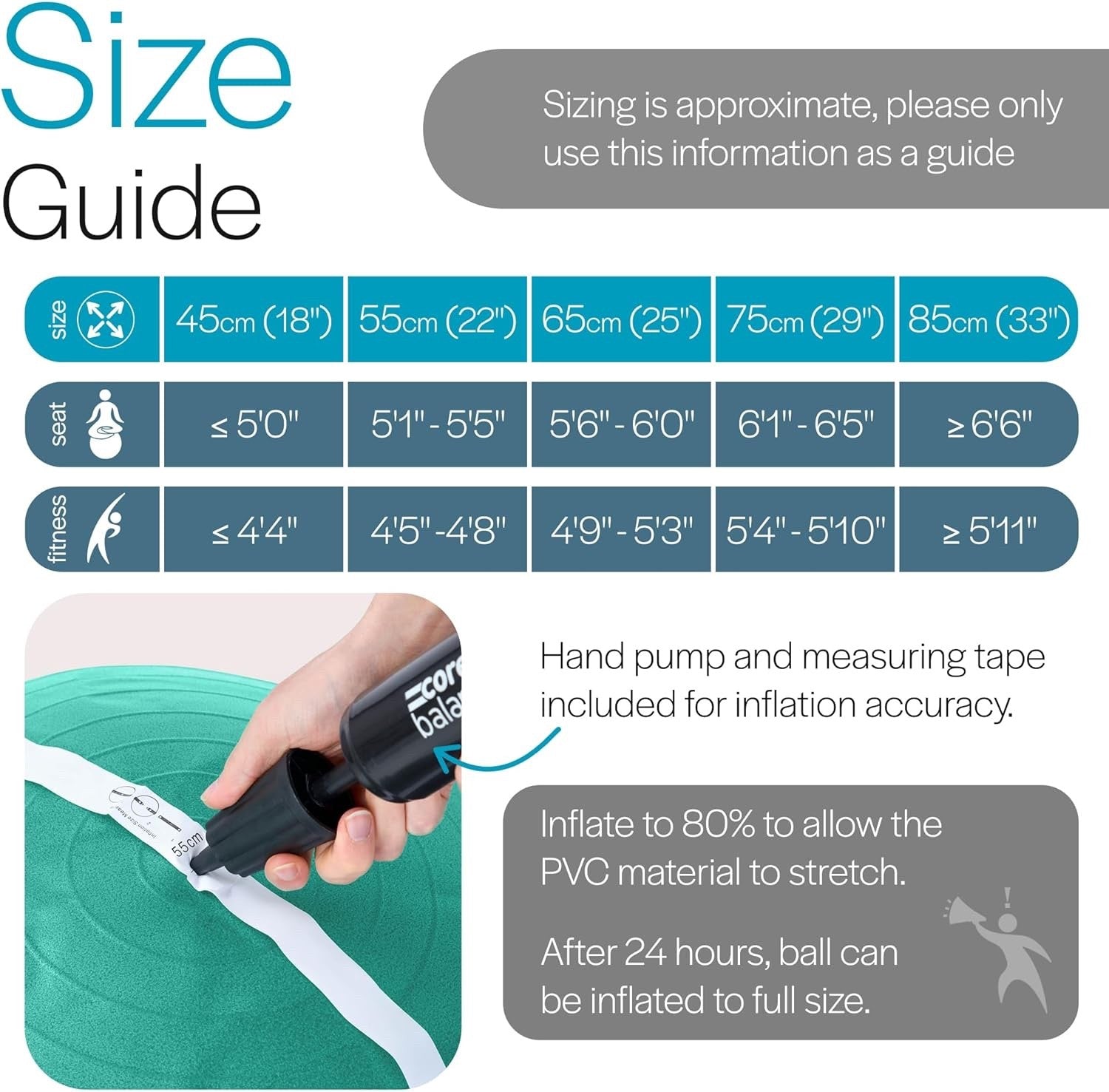 Exercise Yoga Gym Ball Fitness Anti Burst Stability Ball Pump Pregnancy Core