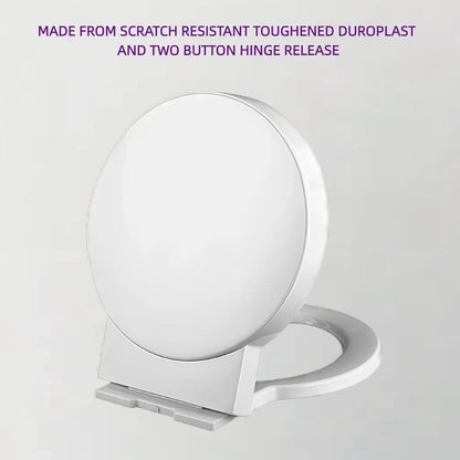 Round Toilet Seat Replacement Soft Close White Top Fix Quick Release 44x39cm WC