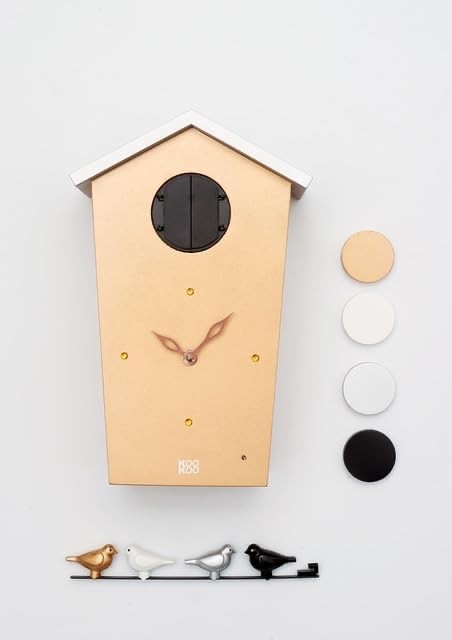 Birdhouse Cuckoo Clock Copper 12 Natural Bird Voices Pendulum Wall Shelf Decor