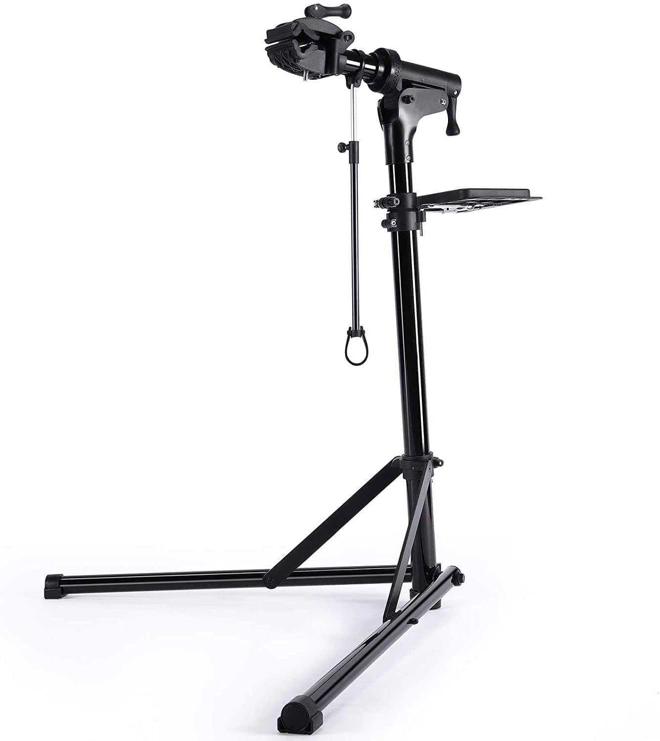 Bike Repair Stand Workstand Foldable Aluminium 360° Clamp Tool Tray 27kg Black