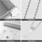 Grey Blackout Roller Blind Thermal UV Waterproof Window Shade Indoor