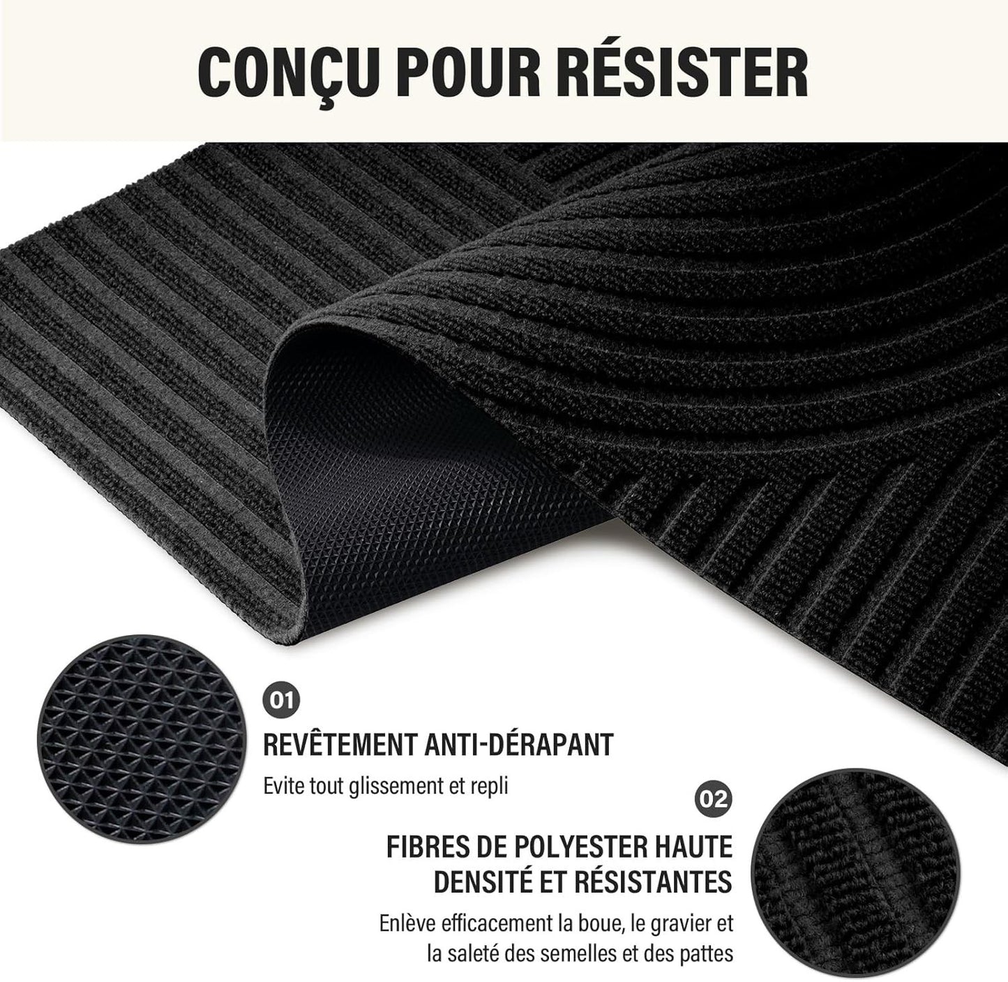 Indoor Doormat Non Slip Dust Catcher Floor Mat Entrance Rug Washable 90x150 cm