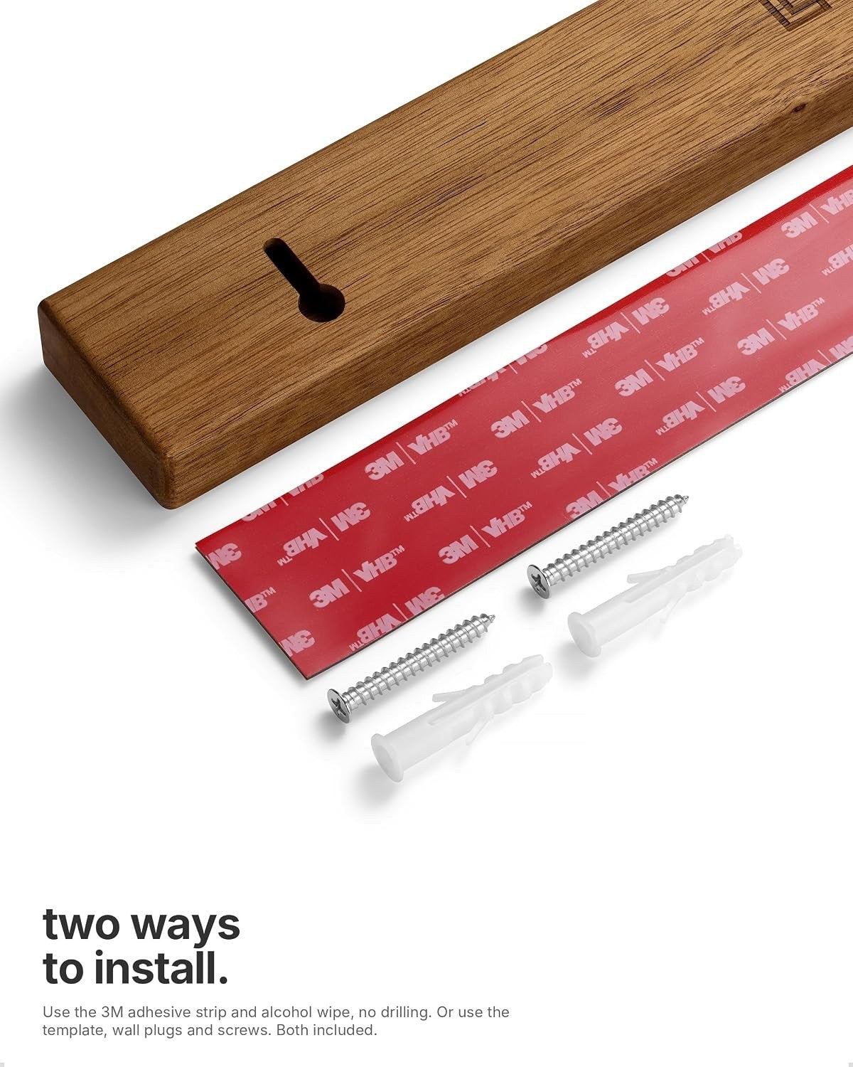 Magnetic Knife Holder Rack Strip 60cm Acacia Wood Wall Mounted Kitchen Storage