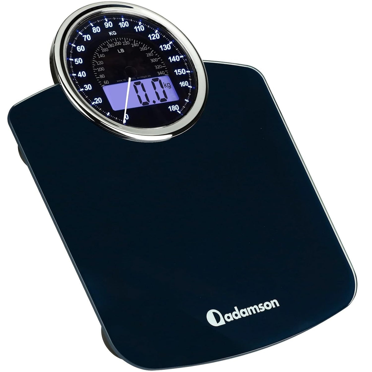 Bathroom Weighing Scales Digital Analogue 180kg Body Weight LCD Backlit Glass