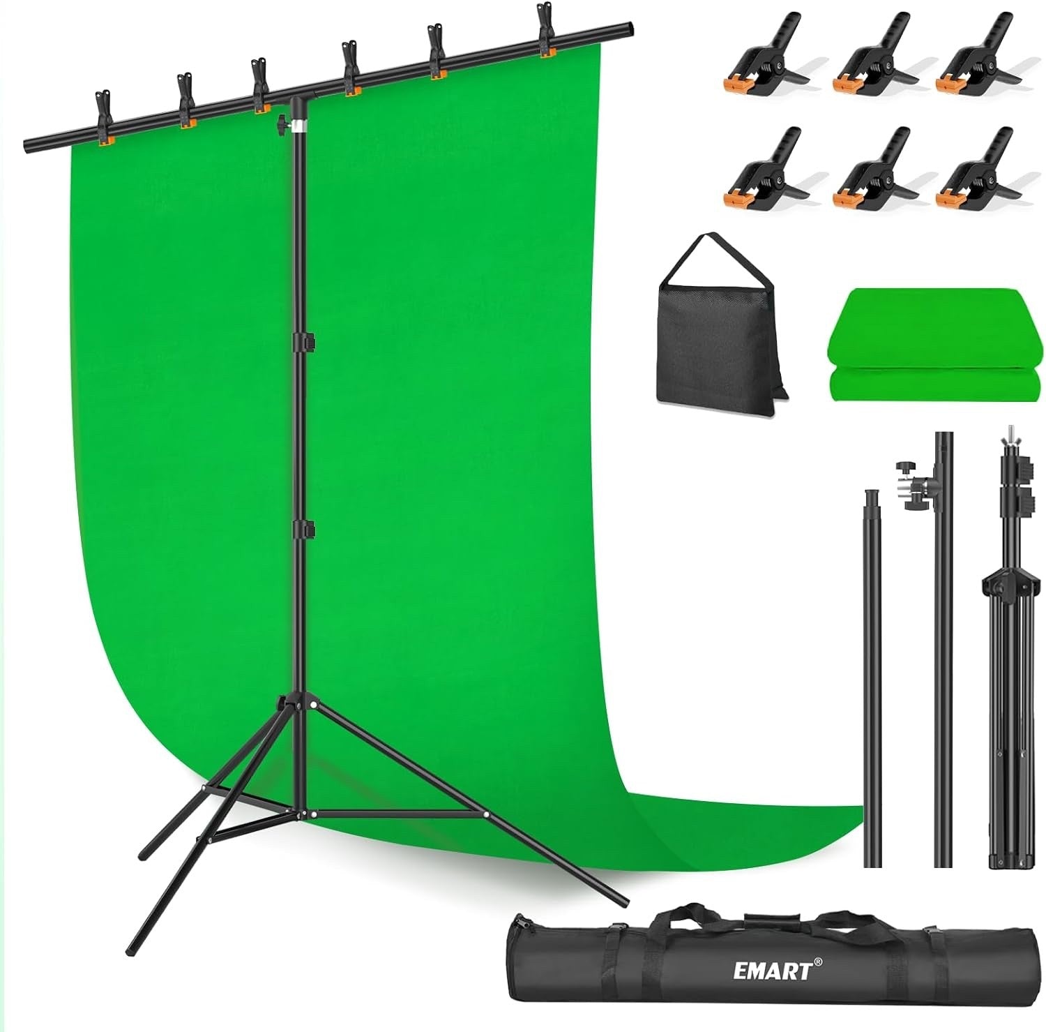 Green Screen Backdrop Stand 1.5x2m Photo Video Studio Streaming Gaming Kit