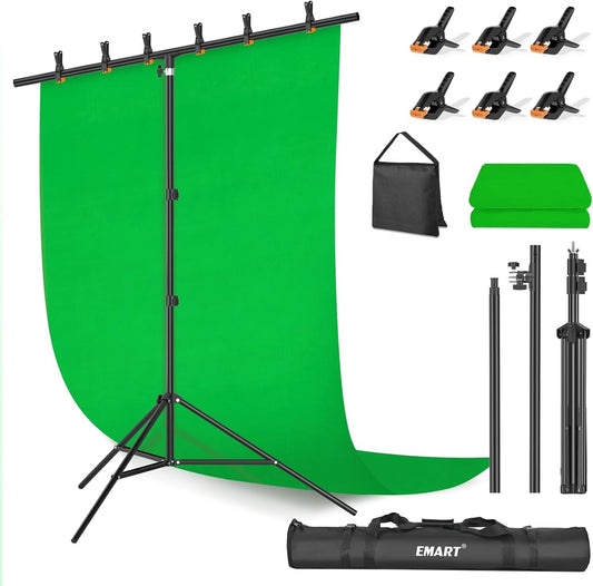 Green Screen Backdrop Stand 1.5x2m Photo Video Studio Streaming Gaming Kit