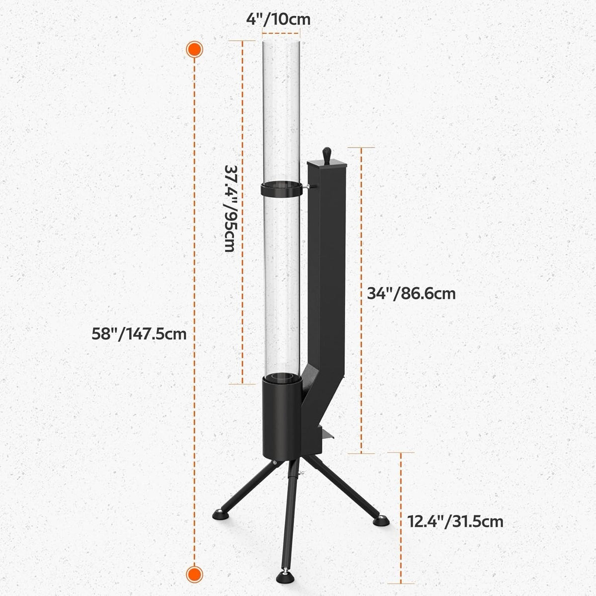 Patio Heater Wood Pellet Stove Outdoor Garden Fire Pit Glass Tube 147.5cm Black