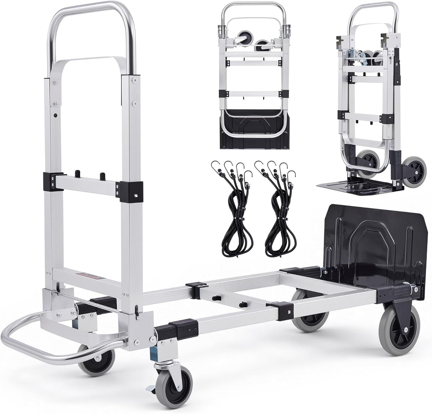 Convertible Hand Truck 2in1 Folding Dolly Cart 110KG Aluminum Adjustable