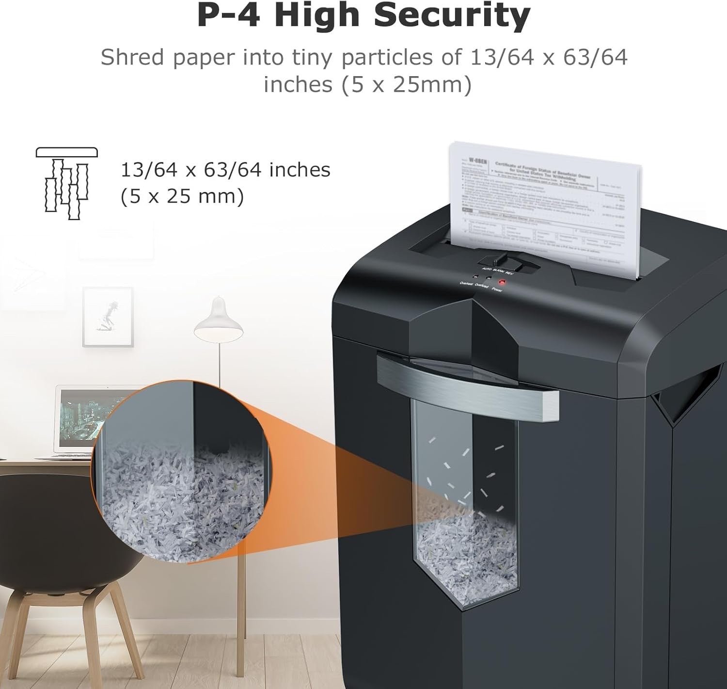 Paper Shredder Heavy Duty 18 Sheet Cross Cut Office Credit Card 23L Bin Black