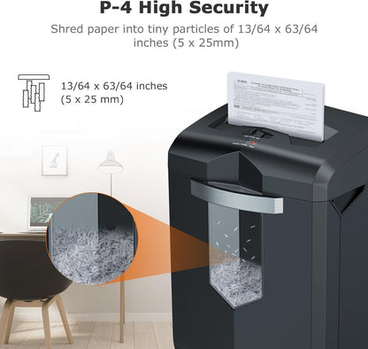 Paper Shredder Heavy Duty 18 Sheet Cross Cut Office Credit Card 23L Bin Black