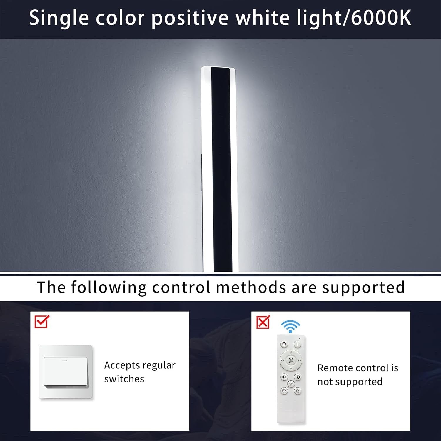 Mikeru 60cm Outdoor LED Wall Light 6000K Cool White IP65 Strip Lamp