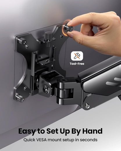 Monitor Stand Arm Desk Mount Single 13-34in Adjustable C Clamp VESA 9kg Black