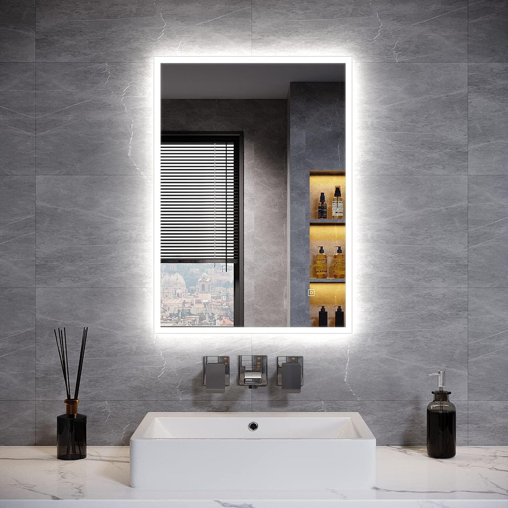 ELEGANT LED Bathroom Mirror 500x700mm Backlit Demister Shaver Socket