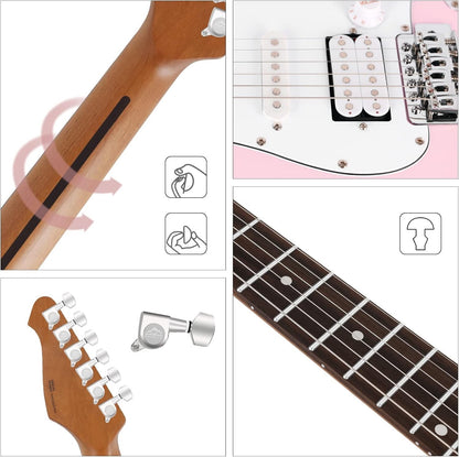Eastrock 39 inch Full-Size Electric Guitar for Junior Beginners Pink