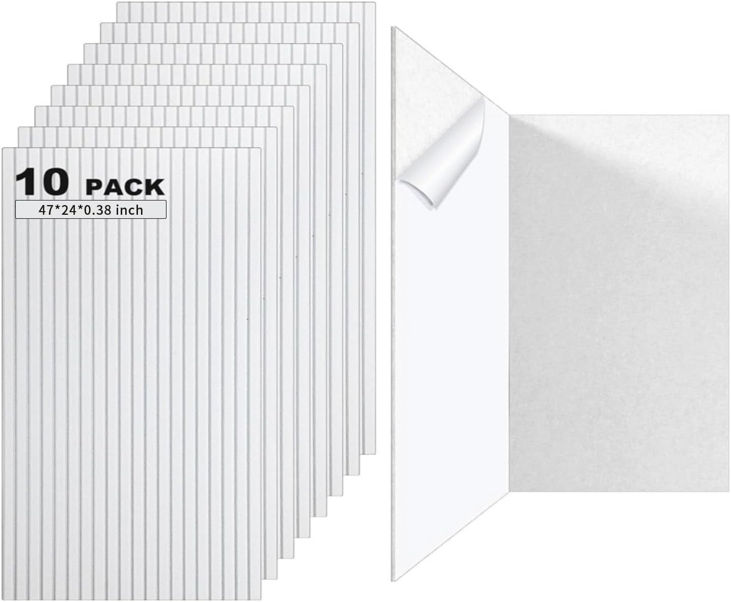 Acoustic Panels 10 Pack 47x24 in Soundproof Wall Panels Self Adhesive Foam
