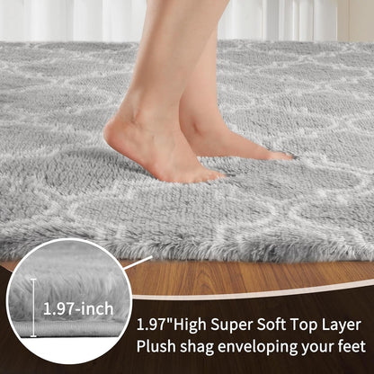 Shaggy Rug Large Living Room Carpet 300x425cm Light Grey Lantern Non Slip Soft