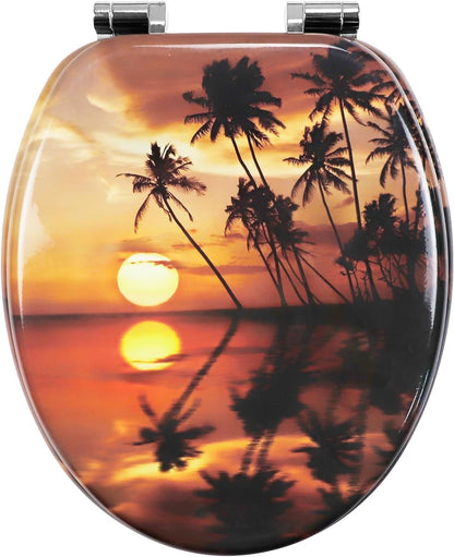 Wood Toilet Seat MDF Soft Close Durable Bathroom Seat Various Designs