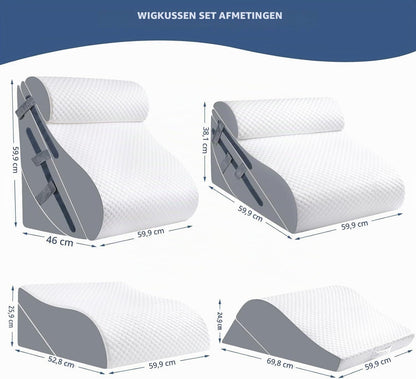 Orthopaedic Bed Wedge Pillow Set 6 Piece Memory Foam Adjustable Back Leg Support