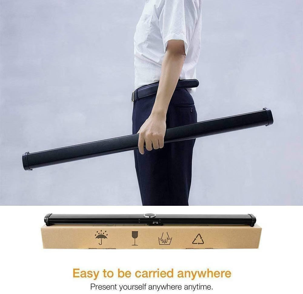 Portable Projector Screen 50 Inch 16:9 Retractable Tabletop Stand Home Cinema