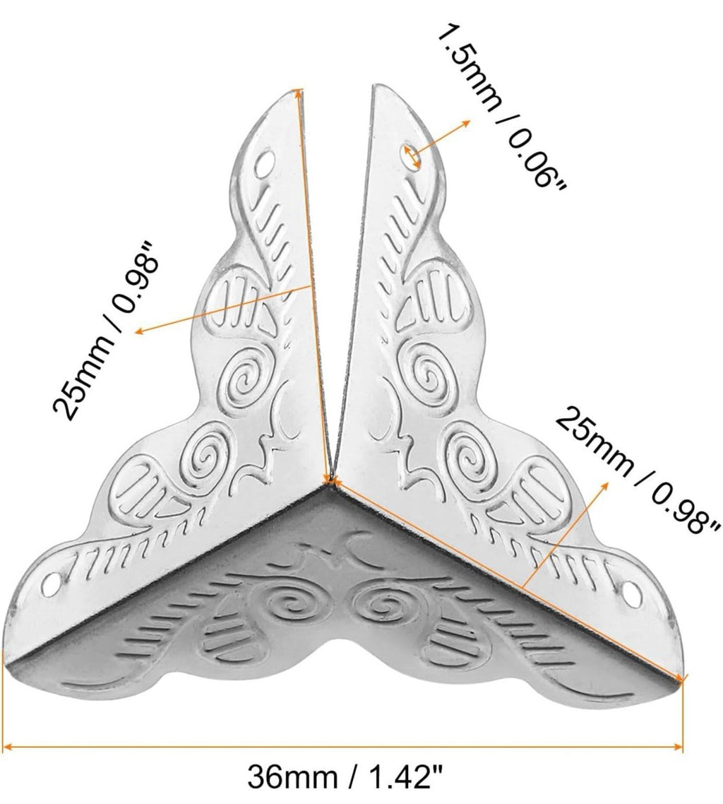 sourcing map 48 Pcs Metal Box Corner Protectors 1"x1" Corner Protectors