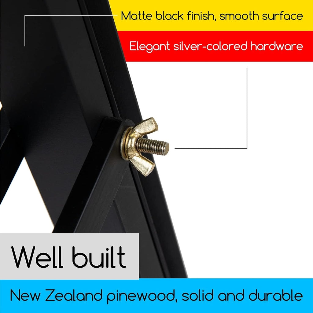 Wooden Art Easel Black Heavy Duty Adjustable 57-76in Holds 43in Canvas Studio