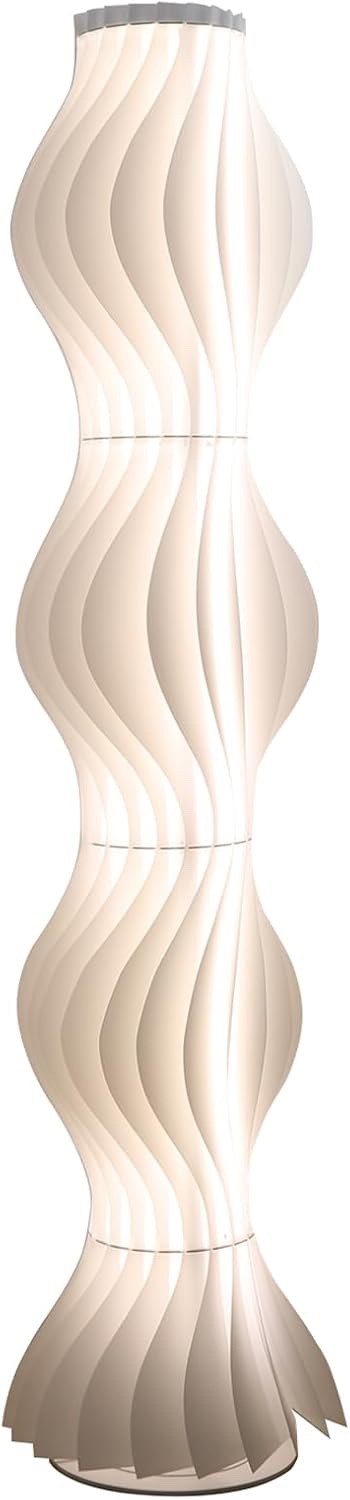 LED Floor Standing Lamp 170cm White Wavy Acrylic Shade 3 Colour Modern Decor